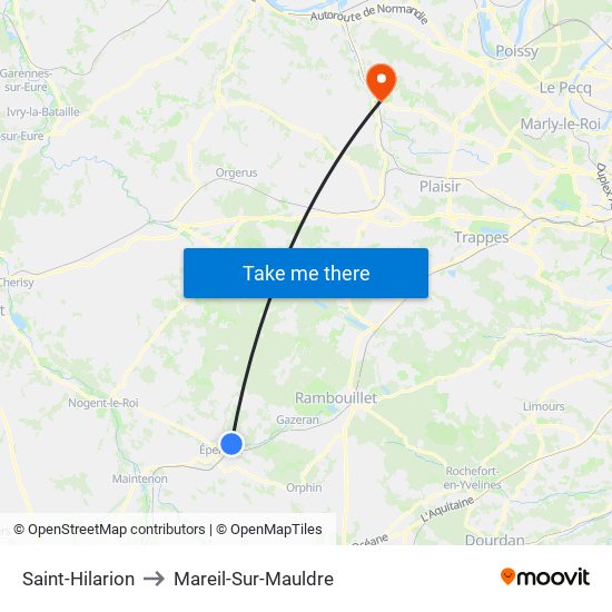 Saint-Hilarion to Mareil-Sur-Mauldre map
