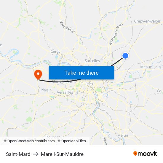 Saint-Mard to Mareil-Sur-Mauldre map