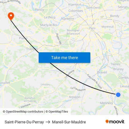 Saint-Pierre-Du-Perray to Mareil-Sur-Mauldre map