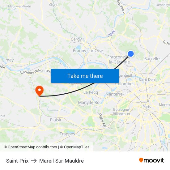 Saint-Prix to Mareil-Sur-Mauldre map