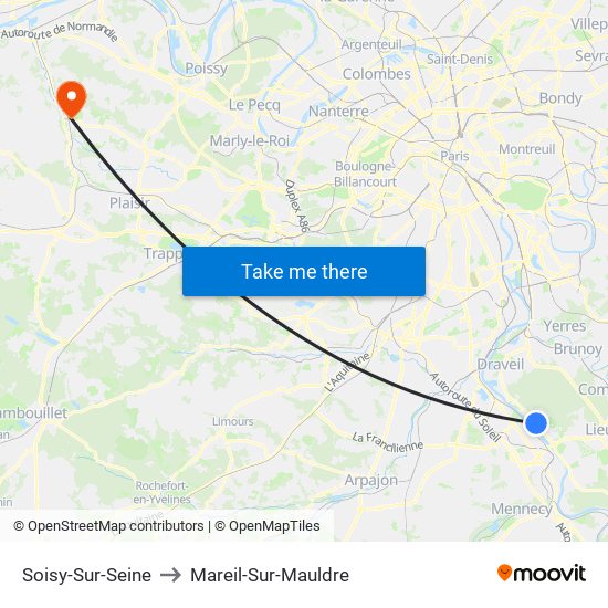 Soisy-Sur-Seine to Mareil-Sur-Mauldre map