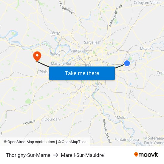 Thorigny-Sur-Marne to Mareil-Sur-Mauldre map