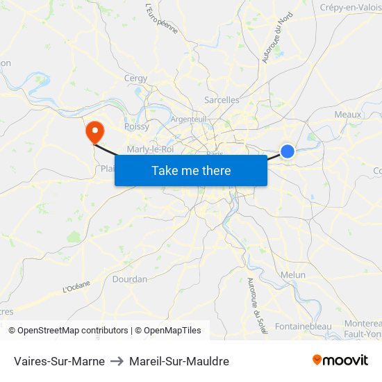 Vaires-Sur-Marne to Mareil-Sur-Mauldre map