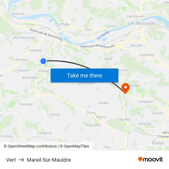 Vert to Mareil-Sur-Mauldre map
