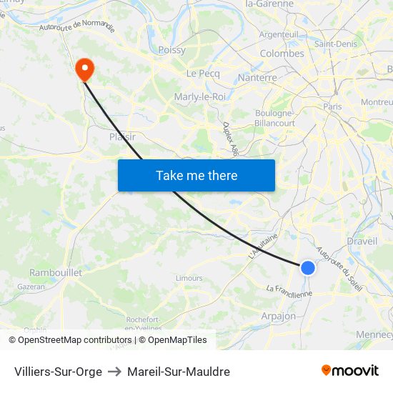 Villiers-Sur-Orge to Mareil-Sur-Mauldre map