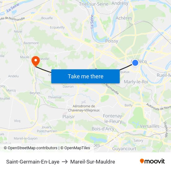 Saint-Germain-En-Laye to Mareil-Sur-Mauldre map