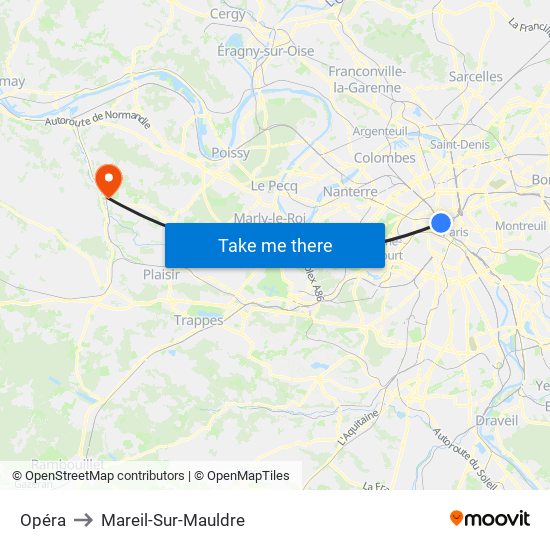 Opéra to Mareil-Sur-Mauldre map