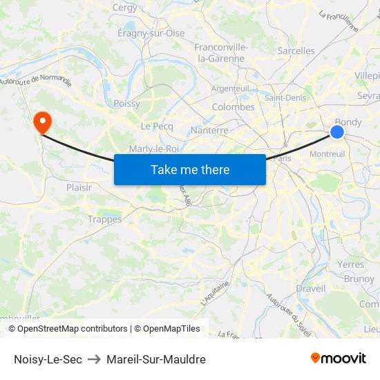 Noisy-Le-Sec to Mareil-Sur-Mauldre map