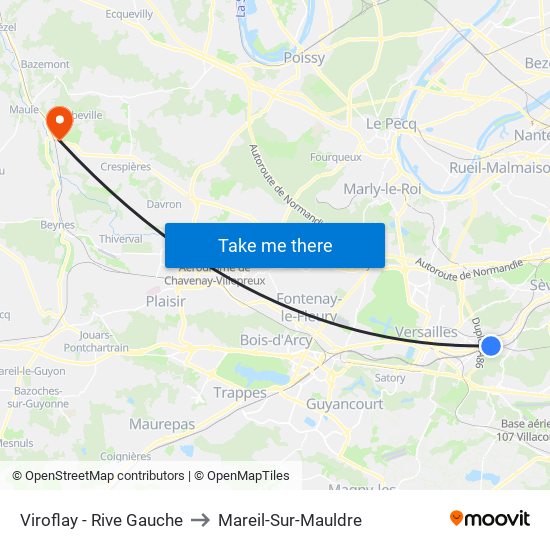 Viroflay - Rive Gauche to Mareil-Sur-Mauldre map