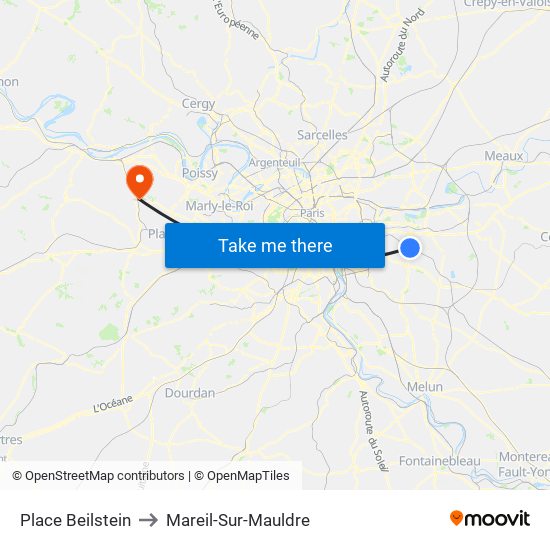 Place Beilstein to Mareil-Sur-Mauldre map