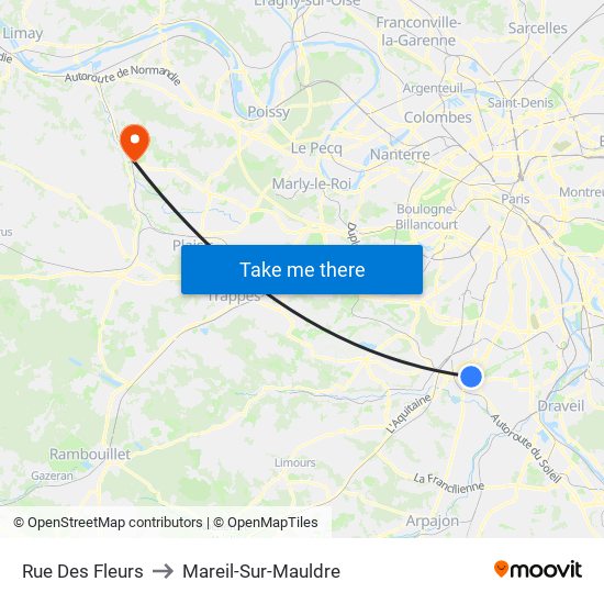 Rue Des Fleurs to Mareil-Sur-Mauldre map