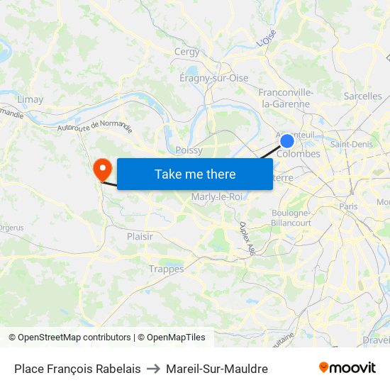 Place François Rabelais to Mareil-Sur-Mauldre map