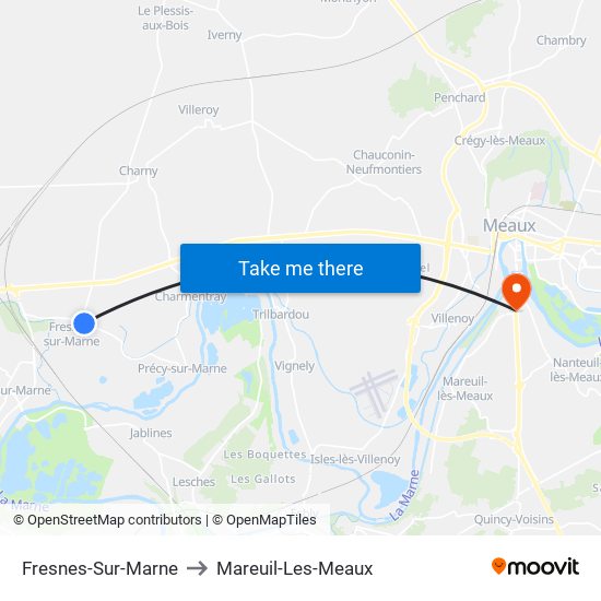 Fresnes-Sur-Marne to Mareuil-Les-Meaux map