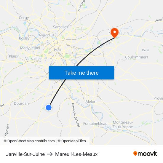 Janville-Sur-Juine to Mareuil-Les-Meaux map