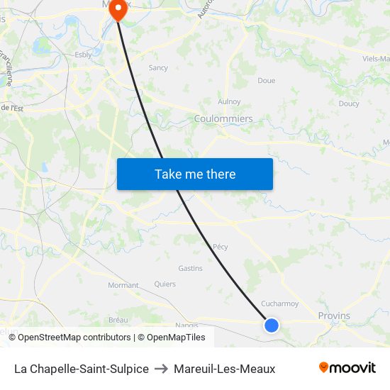 La Chapelle-Saint-Sulpice to Mareuil-Les-Meaux map