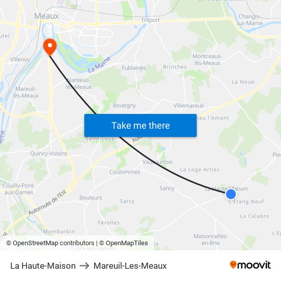 La Haute-Maison to Mareuil-Les-Meaux map