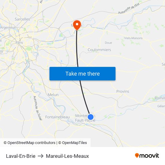 Laval-En-Brie to Mareuil-Les-Meaux map