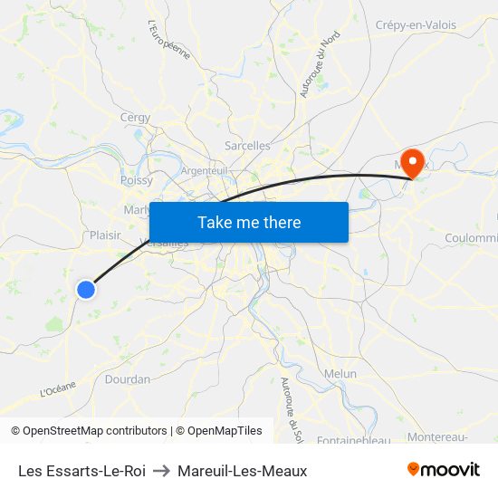 Les Essarts-Le-Roi to Mareuil-Les-Meaux map