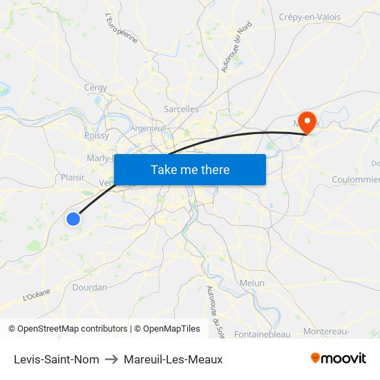 Levis-Saint-Nom to Mareuil-Les-Meaux map