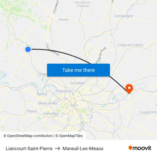 Liancourt-Saint-Pierre to Mareuil-Les-Meaux map