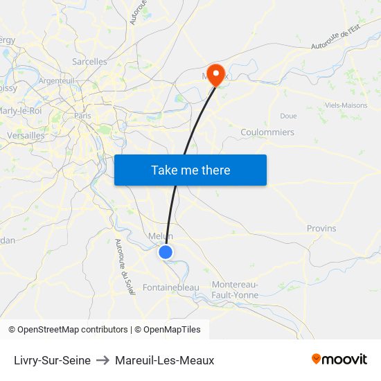 Livry-Sur-Seine to Mareuil-Les-Meaux map