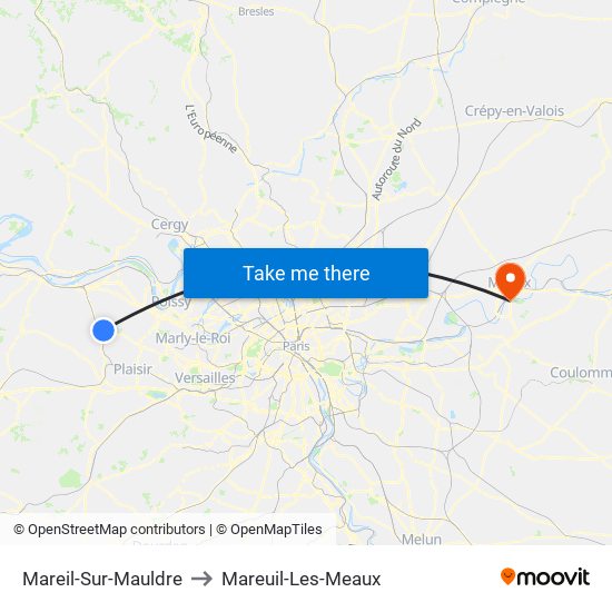Mareil-Sur-Mauldre to Mareuil-Les-Meaux map