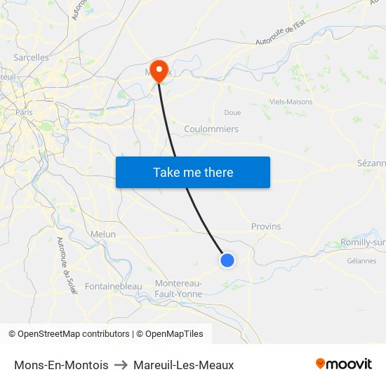 Mons-En-Montois to Mareuil-Les-Meaux map