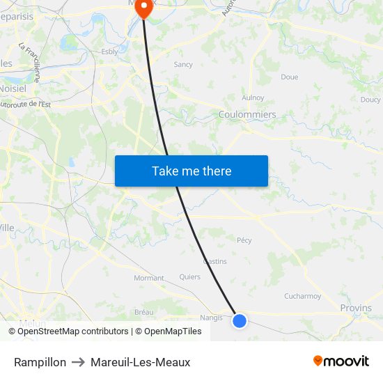 Rampillon to Mareuil-Les-Meaux map