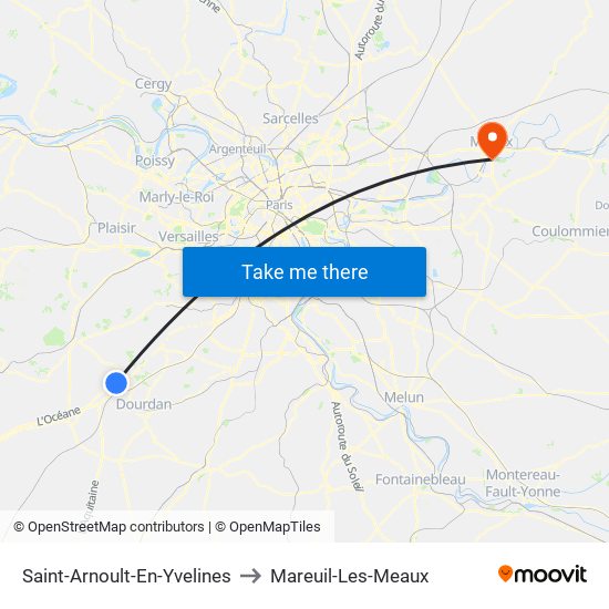 Saint-Arnoult-En-Yvelines to Mareuil-Les-Meaux map