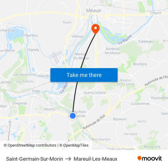 Saint-Germain-Sur-Morin to Mareuil-Les-Meaux map