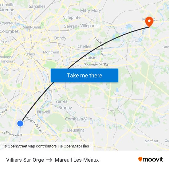 Villiers-Sur-Orge to Mareuil-Les-Meaux map