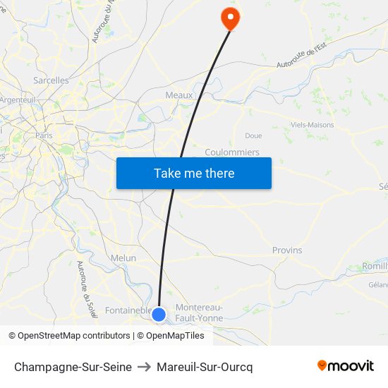 Champagne-Sur-Seine to Mareuil-Sur-Ourcq map