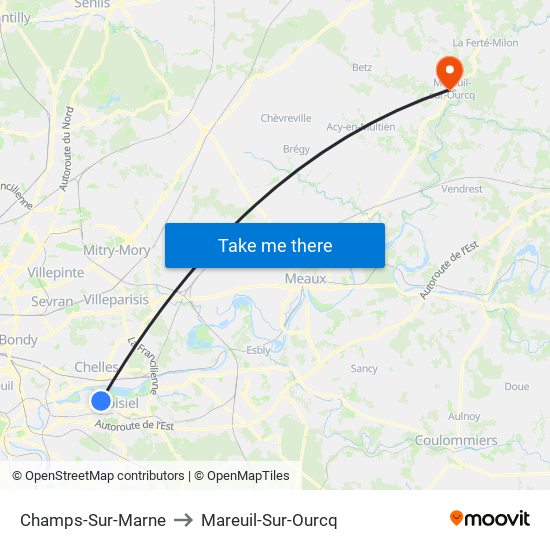 Champs-Sur-Marne to Mareuil-Sur-Ourcq map