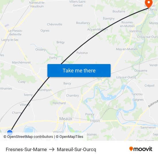 Fresnes-Sur-Marne to Mareuil-Sur-Ourcq map