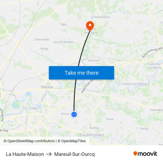 La Haute-Maison to Mareuil-Sur-Ourcq map