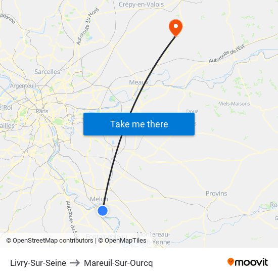Livry-Sur-Seine to Mareuil-Sur-Ourcq map
