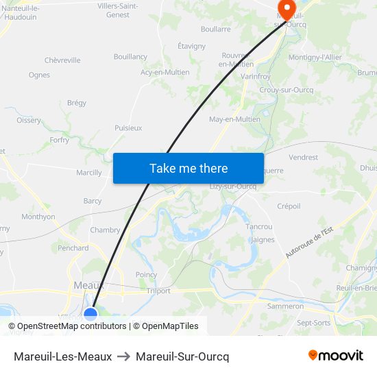 Mareuil-Les-Meaux to Mareuil-Sur-Ourcq map