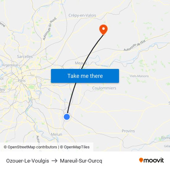 Ozouer-Le-Voulgis to Mareuil-Sur-Ourcq map