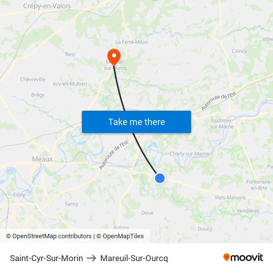 Saint-Cyr-Sur-Morin to Mareuil-Sur-Ourcq map