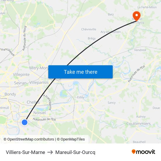Villiers-Sur-Marne to Mareuil-Sur-Ourcq map