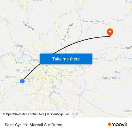 Saint-Cyr to Mareuil-Sur-Ourcq map