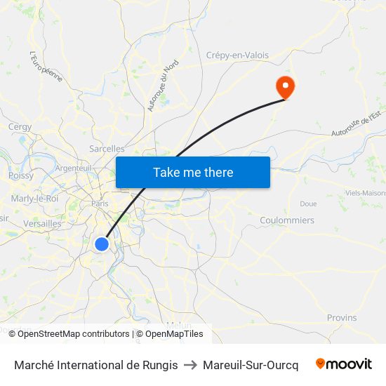 Marché International de Rungis to Mareuil-Sur-Ourcq map