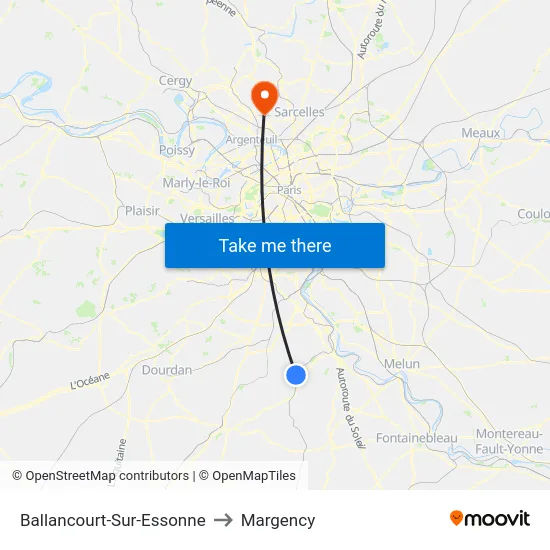 Ballancourt-Sur-Essonne to Margency map