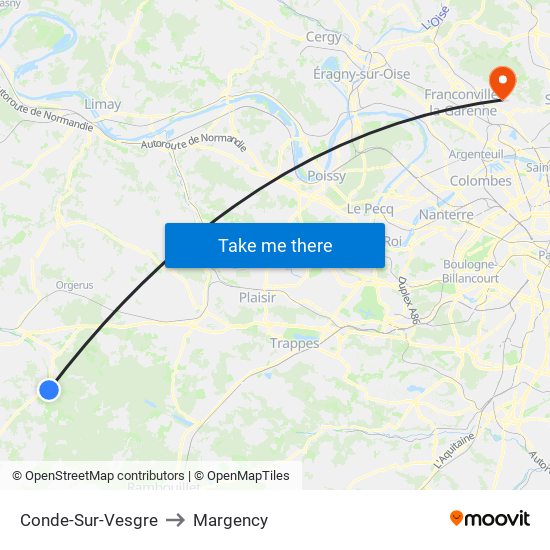 Conde-Sur-Vesgre to Margency map