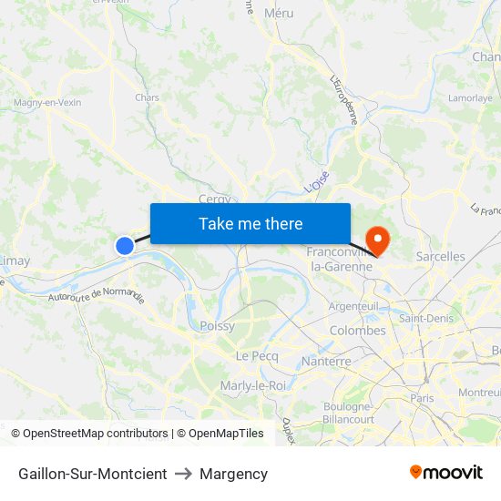Gaillon-Sur-Montcient to Margency map