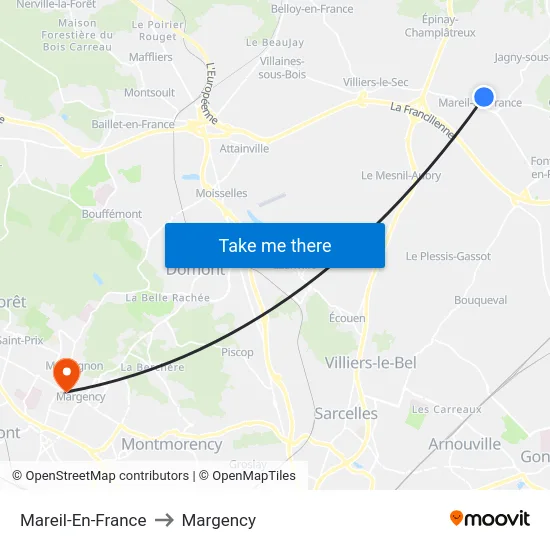 Mareil-En-France to Margency map