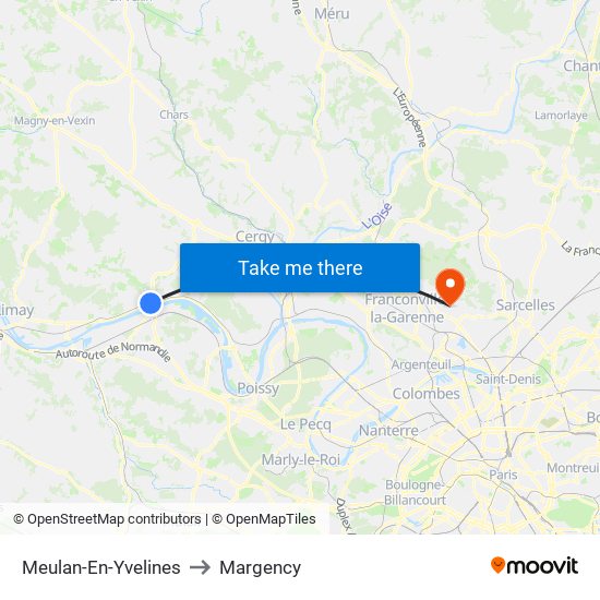 Meulan-En-Yvelines to Margency map