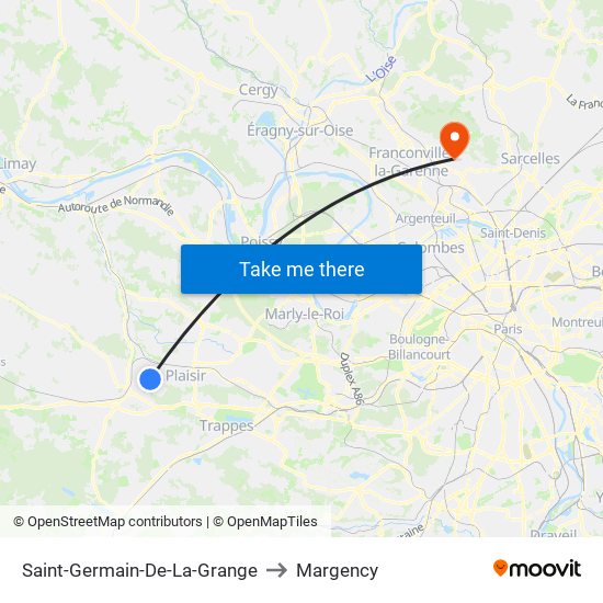 Saint-Germain-De-La-Grange to Margency map