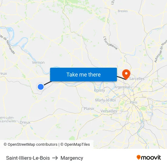 Saint-Illiers-Le-Bois to Margency map
