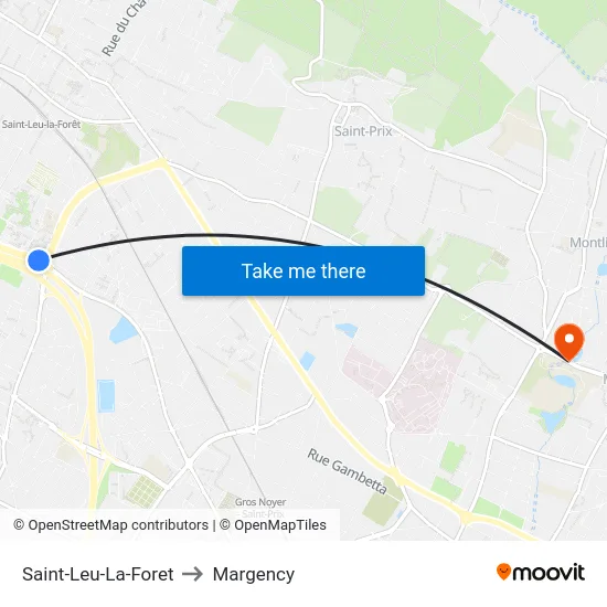 Saint-Leu-La-Foret to Margency map